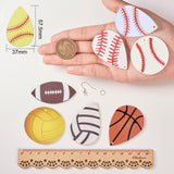 DIY Earring Making Sets, with PU Leather Pendants, Brass Earring Hooks and Iron Jump Rings, Mixed Color, 53x28x2mm, Hole: 1.5mm