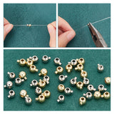 40Pcs 2 Colors Brass Crimp Beads, Round, Platinum & Golden, 4x3.5x3mm, Hole: 1.2mm, 20pcs/color