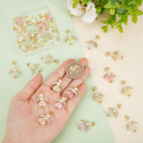 30Pcs Transparent Acrylic Pendants, with Alloy Wing Beads & ABS Plastic Imitation Pearl Round Beads & Jump Ring, Angel, Mixed Color, 28mm, Hole: 4mm, Pendant: 24.5x20x6mm, Ring: 6x1mm