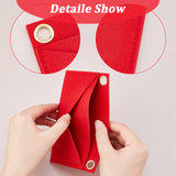 3Pcs 3 Style Felt Purse Organizer Insert, Mini Envelope Handbag Shaper Premium Felt, Bag Accessories, with Iron Findings, Rectangle, Red, 9.4~22x6.2~15.9x0.6cm, Hole: 6~10mm, Inner Diameter: 8.1~20.7cm, 1pc/style