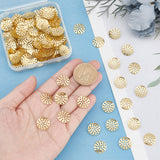 Brass Finger Ring/Brooch Sieve Findings, Perforated Disc Settings, Raw(Unplated), 14x2mm, Hole: 1mm, 200pcs/box