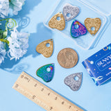 12Pcs 3 Colors 304 Stainless Steel Pendants, Heart with Cat Charms, Mixed Color, 25x22x1.4mm, Hole: 2mm, 4pcs/color