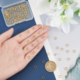 2 Bags Brass Split Rings, Double Loops Jump Rings, Real 18K Gold Plated, 6x1.5mm, Hole: 4.5mm, Single Wire: 0.75mm, about 50pcs/bag