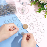 120Pcs 316 Surgical Stainless Steel Hoop Earring Findings, Wine Glass Charms Rings, with 200Pcs 304 Stainless Steel Jump Rings, Stainless Steel Color, 21 Gauge, 24x20x0.7mm