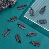 304 Stainless Steel Pendants, Razor Blade Shape, Gunmetal, 20x12x1.5mm, Hole: 8x3mm, 10pcs/box
