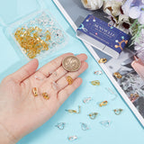 100Pcs 2 Colors Brass Clip-on Earring Findings, for Non-Pierced Ears, Golden & Silver, 13x6x8mm, 50Pcs/color