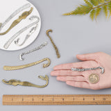 12Pcs 6 Style Alloy Bookmark Findings, with Hole, Dolphin & Mermaid & Dragon, Mixed Color, 81.5~123x20~35x2.5~4mm, Hole: 2.5~3.5mm, 2Pcs/style