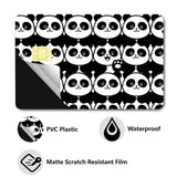 PVC Plastic Waterproof Card Stickers, Self-adhesion Card Skin for Bank Card Decor, Rectangle, Panda, 186.3x137.3mm