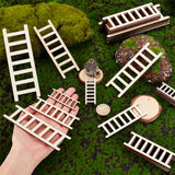 40Pcs 4 Style Unfinished Wooden Mini Ladders, for Dollhouse, BurlyWood, 60~150x19.5~49.5x2mm, 10pcs/style