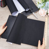 DIY Imitation Leather Fabric, with Paper Back, for Book Binding, Velvet Box Making, Black, 300x1300mm