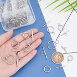 40 Sets 4 Style 304 Stainless Steel Toggle Clasps, Stainless Steel Color, 16~27.5x12~19.5x2mm, Hole: 3~5.5mm, 10 sets/style