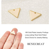 Brass Charms, Triangle, Real 18K Gold Plated, 14x12x1mm, Hole: 0.5mm, 30pcs/box