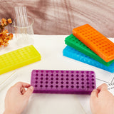 Plastic Display Stands, 60 Holes Test Tube Display Stands, for Chemistry Laboratory, Mixed Color, 7.2x20.2x2.2cm, Hole: 8mm and 11mm, Fit for 0.5ml/1.5ml/2ml Test Tube, 5colors, 5pcs/set
