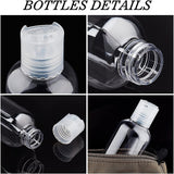 PET Plastic Press Cap Transparent Bottles, Refillable Bottles, Clear, 160x46mm