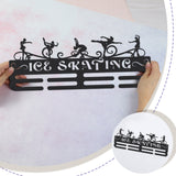 Fashion Iron Medal Hanger Holder Display Wall Rack, with Screws, Ice Skating Pattern, 150x400mm