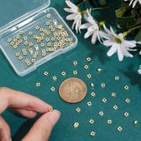100Pcs Brass Spacer Beads, Long-Lasting Plated, Square, Real 14K Gold Plated, 3x3x1.5mm, Hole: 1.6mm