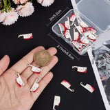 25Pcs Alloy Enamel Pendants, Kitchen Knife Charm, Platinum, 23x9x2.5mm, Hole: 1mm