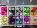 Spray Painted Crackle Glass Beads, Round, Mixed Color, 12mm, Hole: 1.3mm