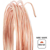 3 Roll Copper Spring Wire, Round, Rose Gold, 18 Gauge(1mm), 1.1mm, about 16.40 Feet(5m)/Roll