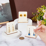 Wooden Single Pair Earring Display Card Holder,  Tabletop Jewelry Display Stand for Dangle Earring Showing, Rectangle, Lemon Chiffon, Finish Product: 5.95x3.95x5.95cm