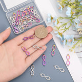 32Pcs 2 Colors 201 Stainless Steel Connector Charms, Infinity Links, Mixed Color, 7.2x25.5x1.5mm, Hole: 1.2mm, 16pcs/color
