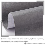 Self Adhesive PU Leather Fabric, Leather Repair Patch, for Sofas, Couch, Furniture, Drivers Seat, Rectangle, Gray, 120x40cm, 1roll