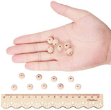 Unfinished Wood Beads, Natural Wooden Loose Beads Spacer Beads, Lead Free, Round, Moccasin, 12mm, Hole: 2.5~4.5mm, 50pcs/box