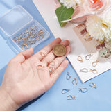 48Pcs 2 Colors Brass Earring Hooks, with Horizontal Loop, Platinum & Light Gold, 16x9x1.5mm, Hole: 1.5mm, Pin: 0.8mm, 24pcs/color