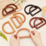 10Pcs 5 Colors Wood Bag Handles, Letter D Shape, Mixed Color, 12x8.5x0.93cm, Inner Diameter: 6x9cm, 2pcs/color