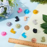 14Pcs 14 Style Silicone Beads, DIY Nursing Necklaces and Bracelets Making, Chewing Pendants For Teethers, Hat & Boot, Mixed Color, 26x12mm, Hole: 2.5mm, 1pc/style