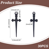 30Pcs Alloy Pendant, Sword, Electrophoresis Black, 34.5x13.5x2mm, Hole: 2.5x1.5mm