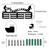 Sports Theme Iron Medal Hanger Holder Display Wall Rack, 3-Line, with Screws, Skiing, Human, 130x290mm