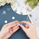 DIY Earring Making Kit, Including Stainless Steel Dangle Earrings Settings, Transparent Glass Cabochons, with Plastic & 201 Stainless Steel Ear Nuts, Stainless Steel Color, 140pcs/box