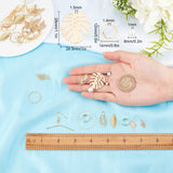 DIY Leaf & Pearl Dangle Earring Making Kits, Glass Pearl Beads Strands and Alloy Bead Frames, Brass Earring Hooks & Jump Rings & Pins & Links, Mixed Color, 4mm, Hole: 1mm
