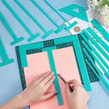 1 Set Acrylic Book Binding Spacer Tools, Cutting Guide, Rectangle & L/T-shaped & Trapezoid, Dark Turquoise, 24.8~248x5~149x2.5~3mm, 18pcs/set