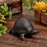 Iron Tortoise Display Decorations, Secret Storage Box, for Key, Jewelry, Earphone, Coconut Brown, 110x86x49mm