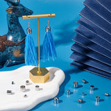 80Pcs 8 Style 304 Stainless Steel Cord Ends, End Caps, Column, Stainless Steel Color, 5~10x4~9mm, Hole: 0.5~1.5mm, Inner Diameter: 3~8mm, 10Pcs/style