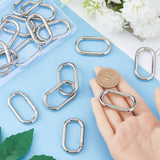 24Pcs Zinc Alloy Spring Gate Rings, Oval, Platinum, 44x25x5mm, Inner Diameter: 34.5x16mm