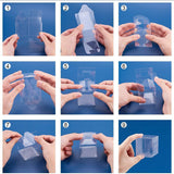 Transparent Plastic PET Box Gift Packaging, Waterproof Folding Cartons, Cube, Clear, 4x4x4cm