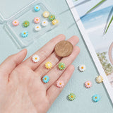 20Pcs Natural Freshwater Shell Beads, with Enamel, Flower, Mixed Color, 10x4mm, Hole: 0.8mm