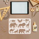 Plastic Drawing Painting Stencils Templates, for Painting on Scrapbook Fabric Tiles Floor Furniture Wood, Rectangle, Animals, 29.7x21cm