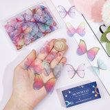 180Pcs 9 Style Two Tone Polyester Fabric Wings Crafts Decoration, for DIY Jewelry Crafts Earring Necklace Hair Clip Decoration, Butterfly, Mixed Color, 33~37x40~43mm, 20pcs/style