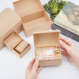 Paper Cardboard Jewelry Boxes, for Necklace, Earring, Stud, Rectangle, Tan, 4~12x6~18x4~12.5cm