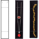 Kraft Paper Cardboard Jewelry Boxes, Necklace Box, Rectangle, Black, 22.5x5x3cm