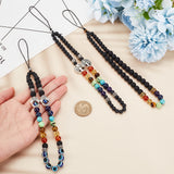 Gemstone & Alloy & Resin Beaded Evil Eye Mobile Straps, Nylon Cord Mobile Accessories Decoration, Hamsa Hand/Hand of Miriam & Tree of Life, Mixed Color, 25cm, 3 style, 1pc/style, 3pcs/set