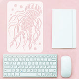 PET Hollow Out Drawing Painting Stencils, for DIY Scrapbook, Photo Album, Sea Horse, 297x210mm, 9pcs/set