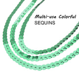 AB-Color Plastic Paillette Beads, Sequins Beads, Ornament Accessories, Flat Round, Green, 6mm, about 100yards/roll
