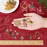 DIY Christmas Theme Earring Making Kits, including Alloy Links & Charms, Glass & Rhinestone Beads, Brass Pendants & Rings & Pins & Earring Hooks, Golden, 15x2mm, Hole: 9mm