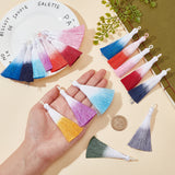 20Pcs 10 Colors Polyester Tassel Big Pendant Decorations, Mixed Color, 80x7mm, Hole: 4x4.5mm, 2pcs/color