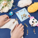 Alloy Enamel Animal with Random Number Pendant Locking Stitch Markers, Zinc Alloy Lobster Claw Clasps Stitch Marker, Owl/Elephant/Butterfly, Colorful, 4.5~5.2cm, 10 style, 1pc/style, 10pcs/set